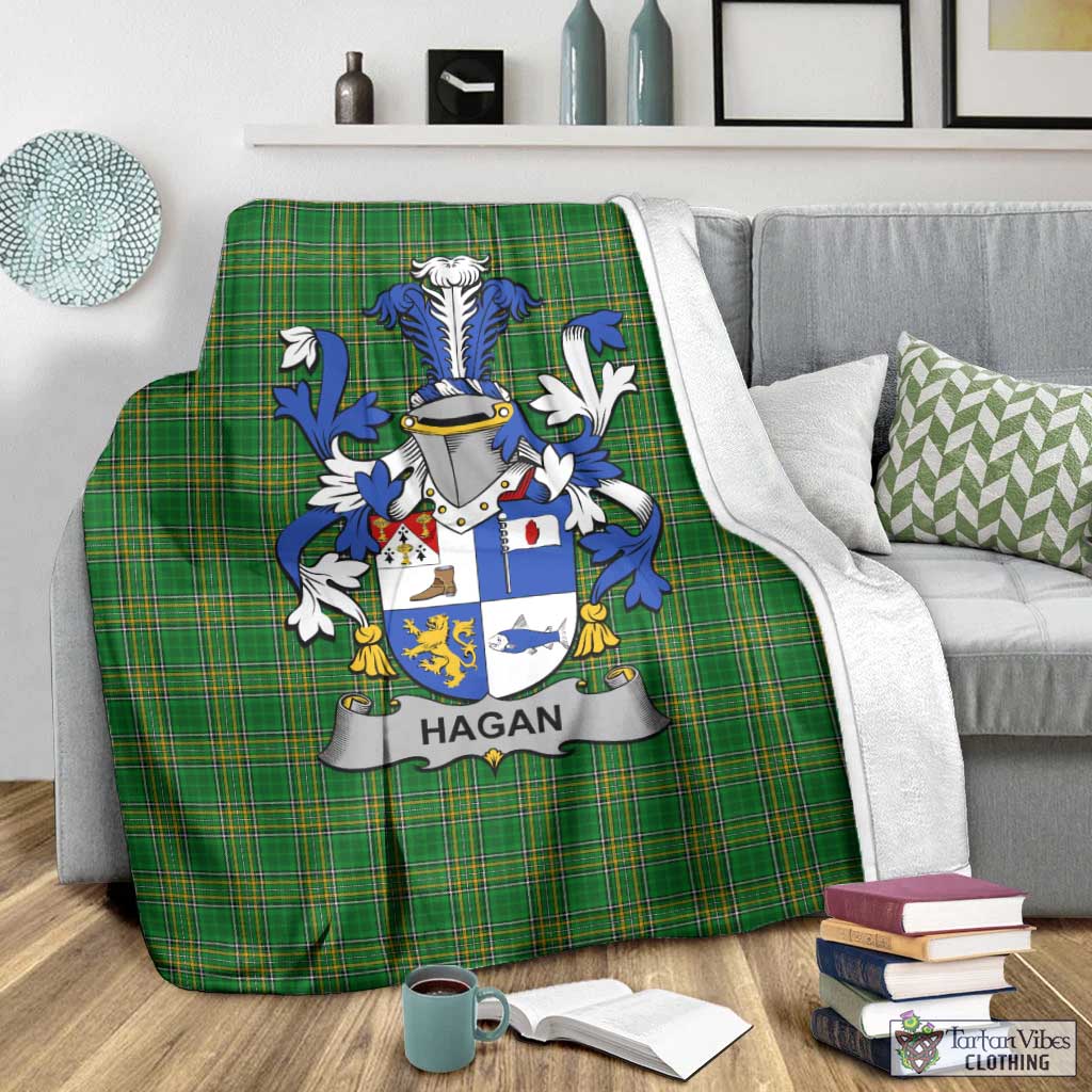 Hagan Irish Clan Tartan Blanket with Coat of Arms - Tartan Vibes Clothing