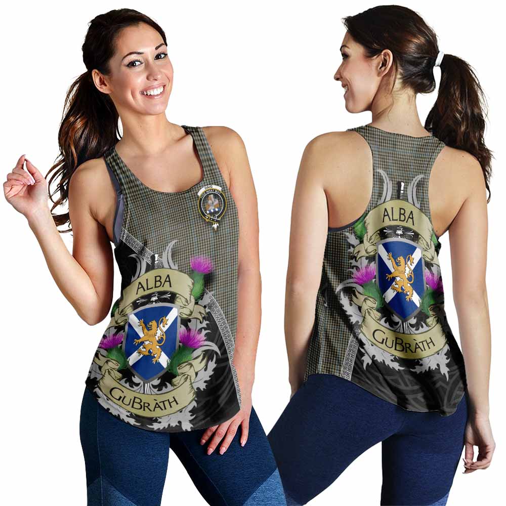 Tartan Vibes Clothing Haig Tartan Family Crest Women's Racerback Tanks Lion Rampant Royal Thistle Shield Celtic Inspired