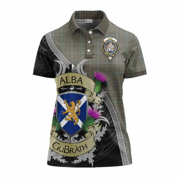 Tartan Vibes Clothing Haig Tartan Family Crest Women's Polo Shirt Lion Rampant Royal Thistle Shield Celtic Inspired