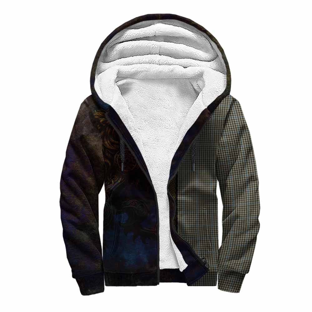 Tartan Vibes Clothing Haig Tartan Family Crest Sherpa Hoodie Alba Gu Brath Be Brave Lion Ancient Style