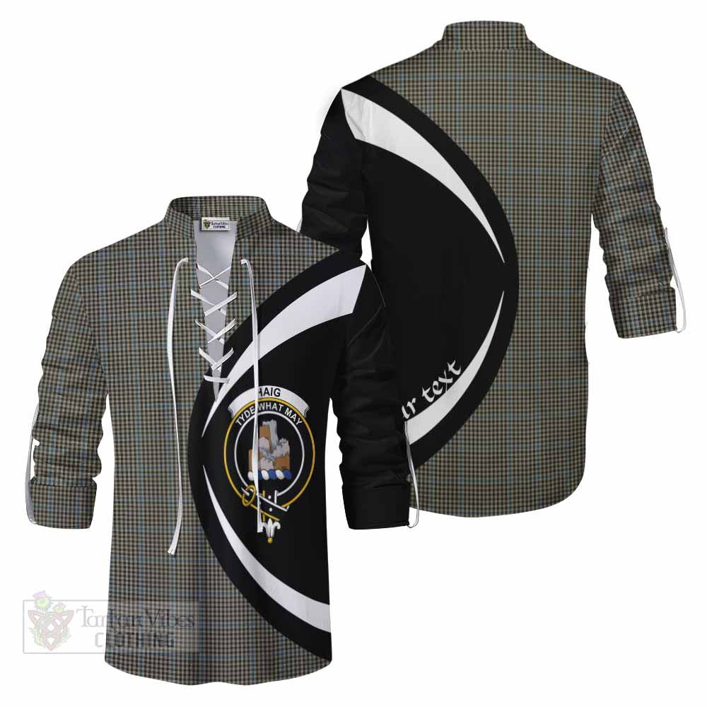 Tartan Vibes Clothing Haig Tartan Ghillie Kilt Shirt with Family Crest Circle Style