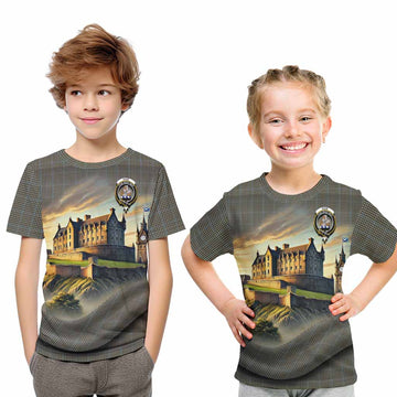 Tartan Vibes Clothing Haig Tartan Family Crest Kid T-Shirt with Scottish Ancient Castle Style
