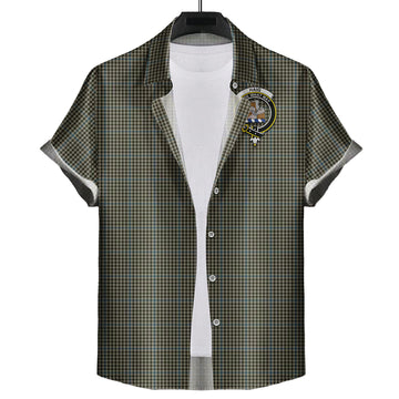 Haig Tartan Short Sleeve Button Down Shirt with Family Crest