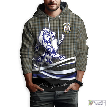 Haig Tartan Hoodie with Alba Gu Brath Regal Lion Emblem