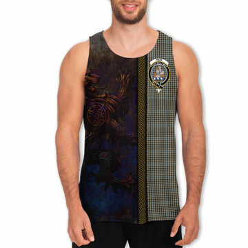 Haig Tartan Family Crest Men's Tank Top Alba Gu Brath Be Brave Lion Ancient Style