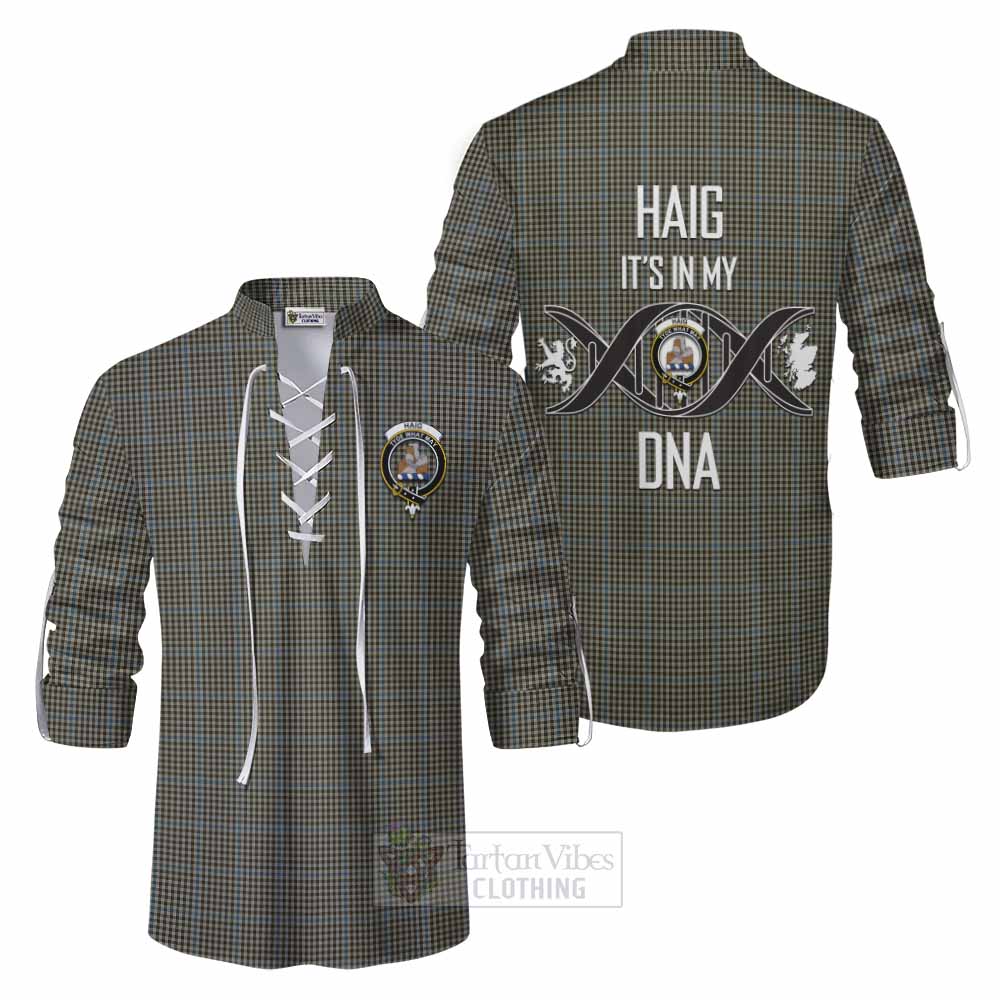 Tartan Vibes Clothing Haig Tartan Ghillie Kilt Shirt with Family Crest DNA In Me Style