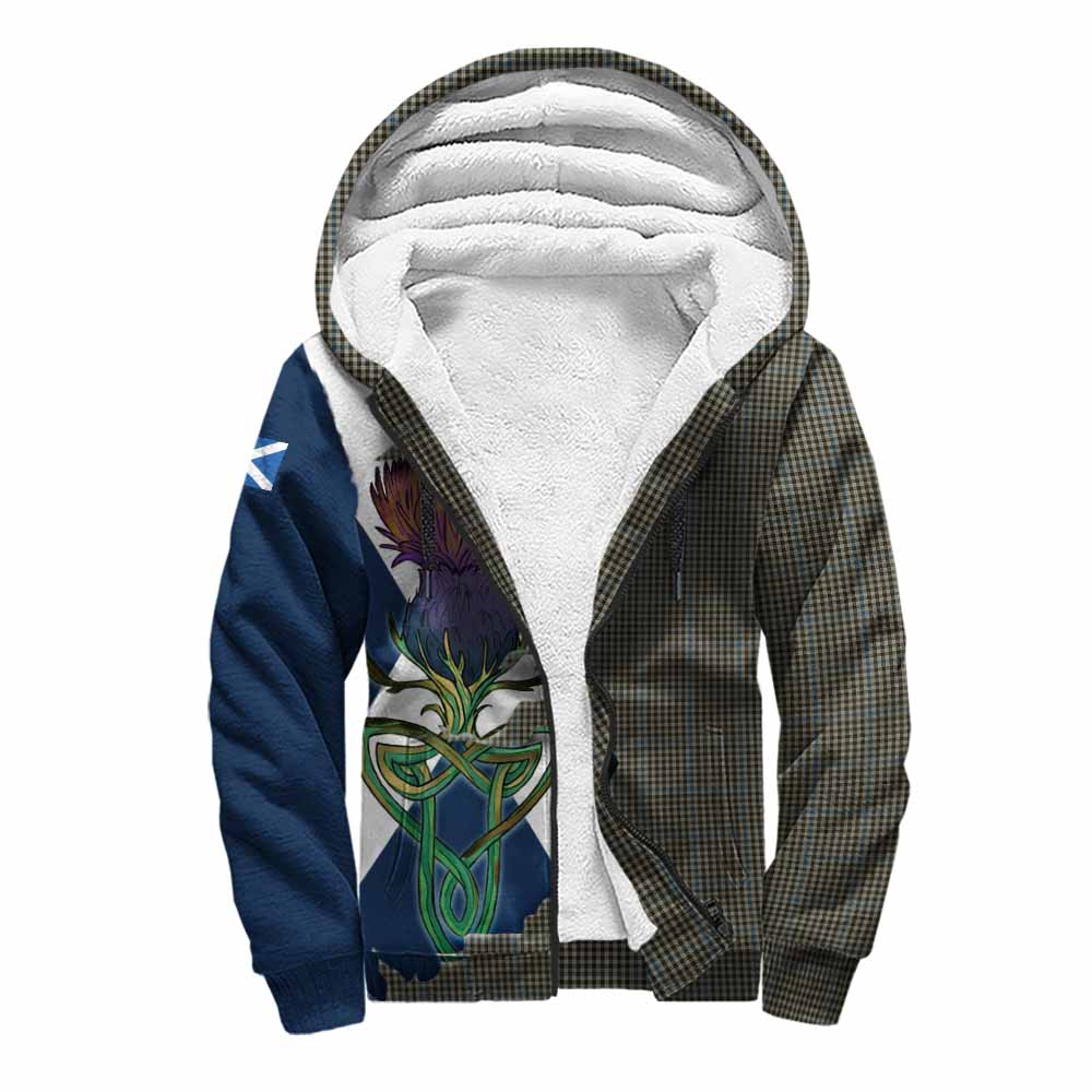Tartan Vibes Clothing Haig Tartan Family Crest Sherpa Hoodie Scottish Thistle Celtic Inspired