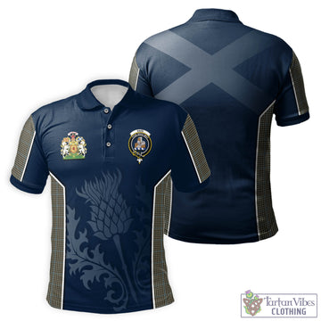 Haig Tartan Men's Polo Shirt with Family Crest and Scottish Thistle Vibes Sport Style