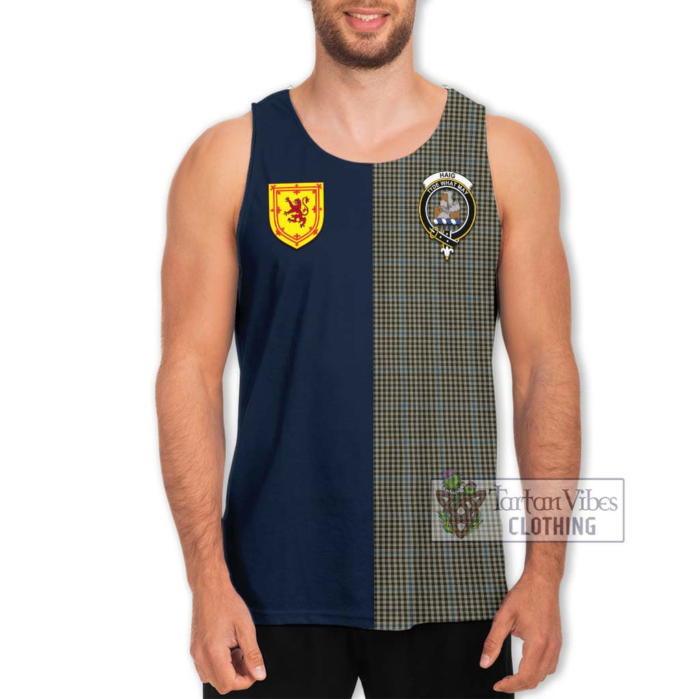 Tartan Vibes Clothing Haig Tartan Men's Tank Top with Scottish Lion Royal Arm Half Style