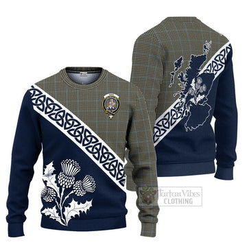 Tartan Vibes Clothing Haig Tartan Knitted Sweater Featuring Thistle and Scotland Map