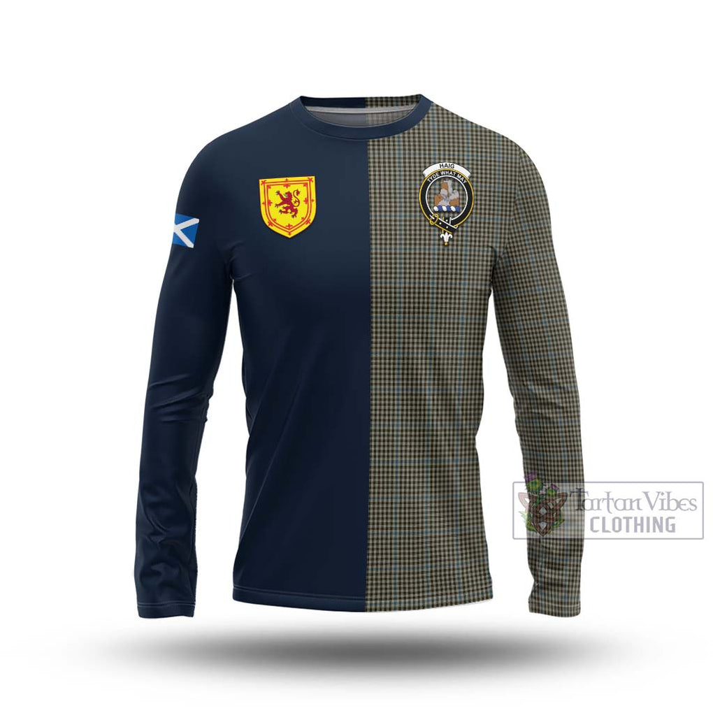 Tartan Vibes Clothing Haig Tartan Long Sleeve T-Shirt with Scottish Lion Royal Arm Half Style