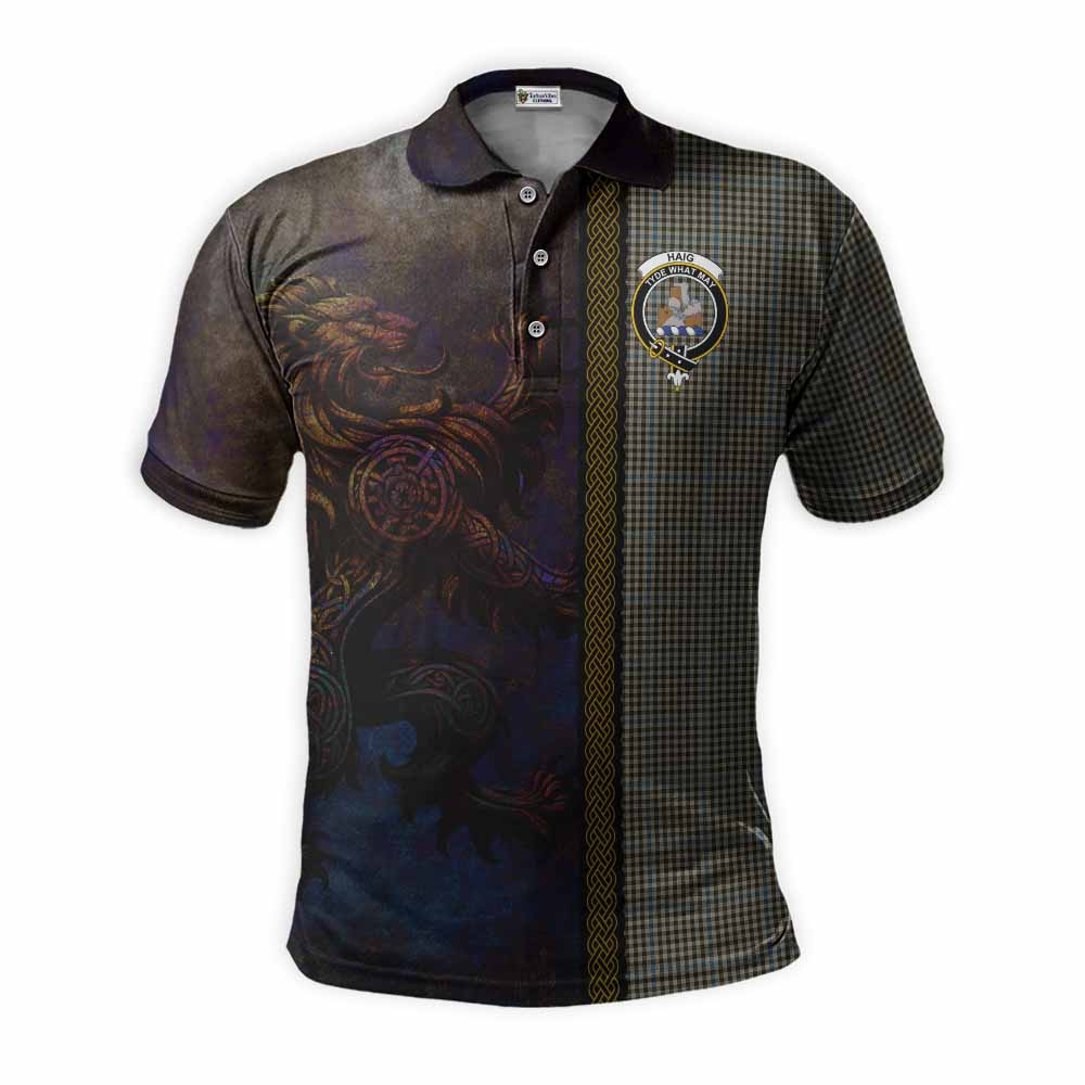 Tartan Vibes Clothing Haig Tartan Family Crest Polo Shirt Alba Gu Brath Be Brave Lion Ancient Style