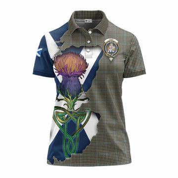 Tartan Vibes Clothing Haig Tartan Family Crest Women's Polo Shirt Scottish Thistle Celtic Inspired