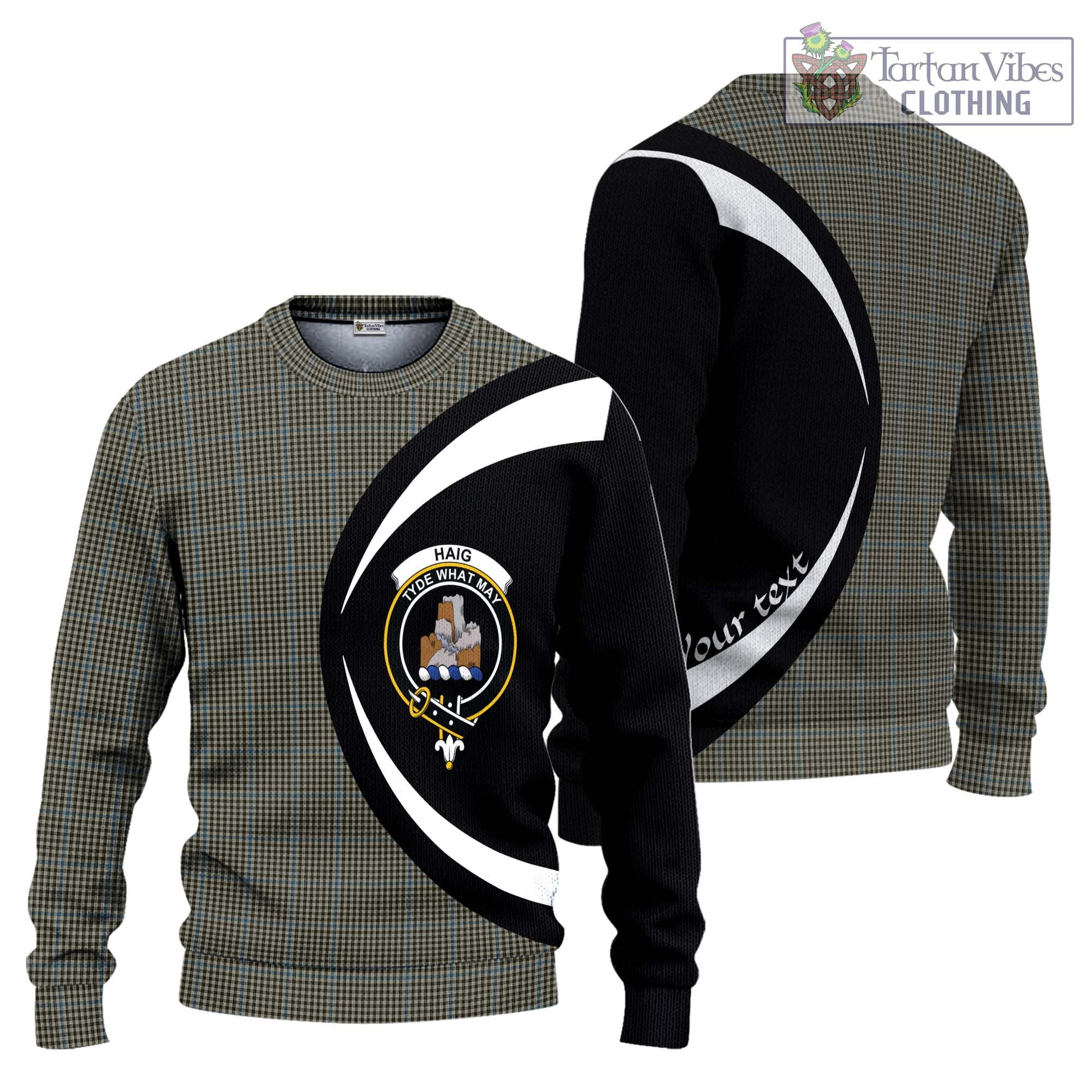 Haig Tartan Ugly Sweater with Family Crest Circle Style Unisex - Tartan Vibes Clothing