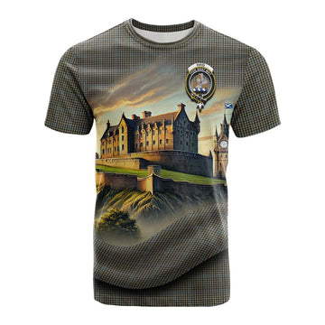 Haig Tartan Family Crest Cotton T-shirt with Scottish Ancient Castle Style