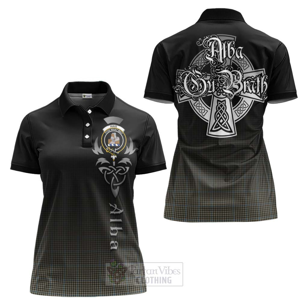 Tartan Vibes Clothing Haig Tartan Women's Polo Shirt Featuring Alba Gu Brath Family Crest Celtic Inspired