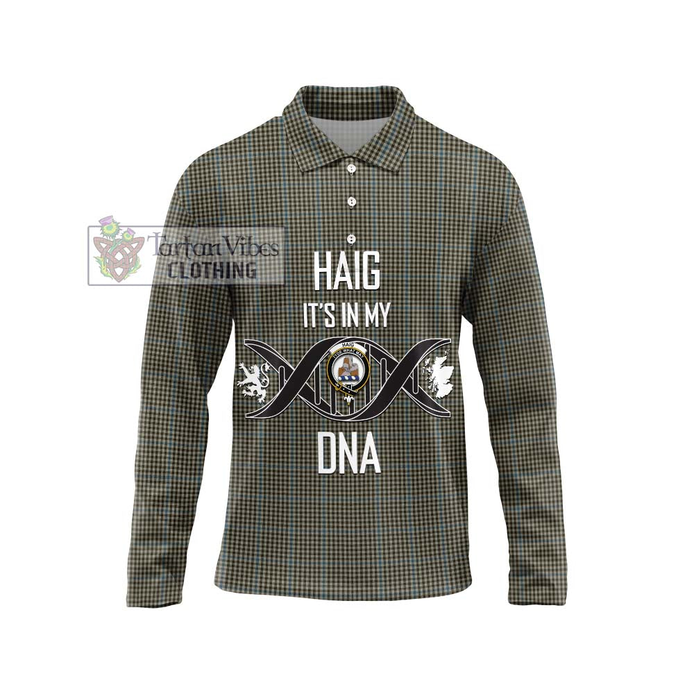 Haig Tartan Long Sleeve Polo Shirt with Family Crest DNA In Me Style Unisex - Tartanvibesclothing Shop