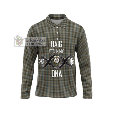Haig Tartan Long Sleeve Polo Shirt with Family Crest DNA In Me Style Unisex - Tartanvibesclothing Shop