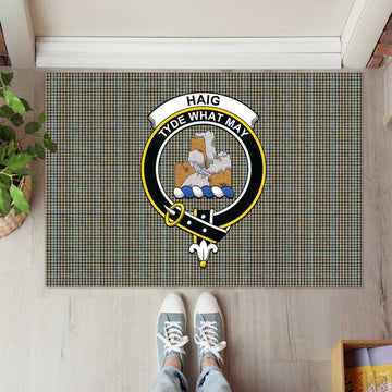 Haig Tartan Door Mat with Family Crest