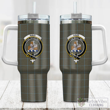 Tartan Vibes Clothing Haig Tartan and Family Crest Tumbler with Handle