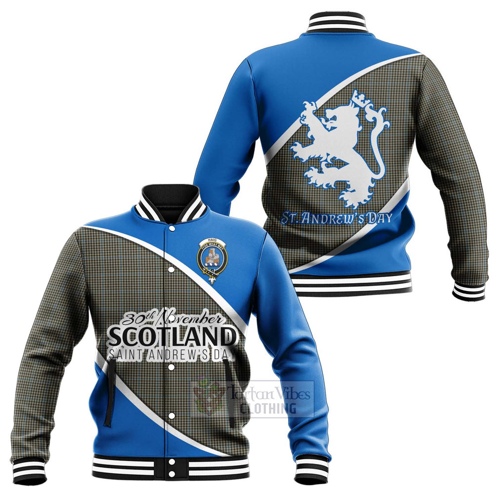 Tartan Vibes Clothing Haig Family Crest Tartan Baseball Jacket Celebrate Saint Andrew's Day in Style