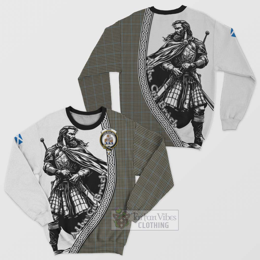 Tartan Vibes Clothing Haig Tartan Clan Crest Sweatshirt with Highlander Warrior Celtic Style