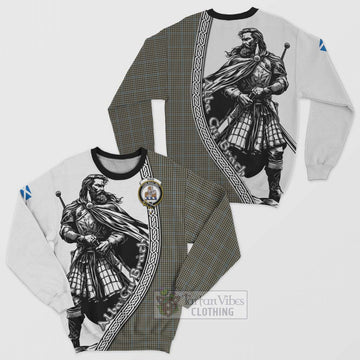 Tartan Vibes Clothing Haig Tartan Clan Crest Sweatshirt with Highlander Warrior Celtic Style
