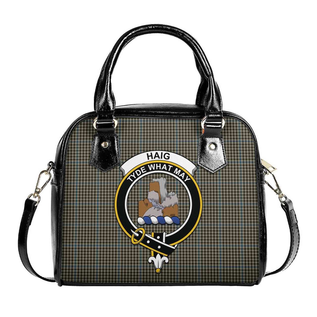 Haig Tartan Shoulder Handbags with Family Crest One Size 6*25*22 cm - Tartanvibesclothing