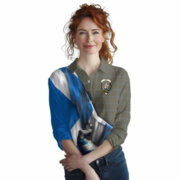 Tartan Vibes Clothing Haig Tartan Women's Casual Shirt with Family Crest Scotland Patriotic Style