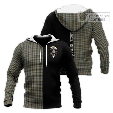 Haig Tartan Knitted Hoodie with Family Crest and Half Of Me Style Unisex Knitted Pullover Hoodie - Tartanvibesclothing Shop