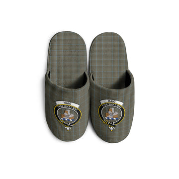 Haig Tartan Home Slippers with Family Crest