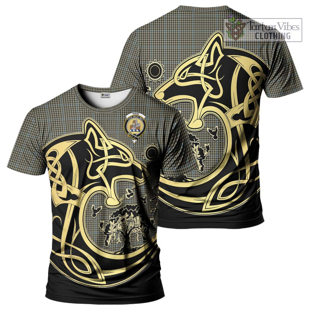 Haig Tartan T-Shirt with Family Crest Celtic Wolf Style Kid's Shirt - Tartan Vibes Clothing