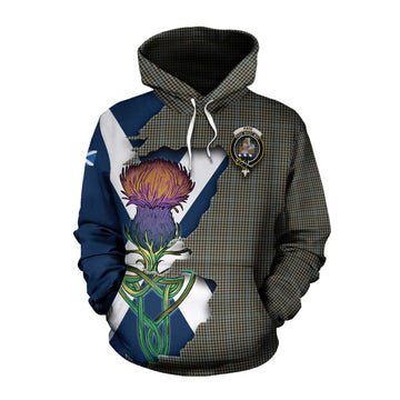 Tartan Vibes Clothing Haig Tartan Family Crest Cotton Hoodie Scottish Thistle Celtic Inspired