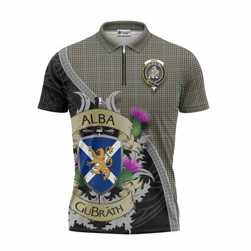 Haig Tartan Family Crest Zipper Polo Shirt Lion Rampant Royal Thistle Shield Celtic Inspired
