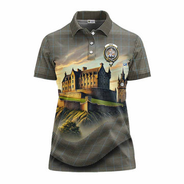 Tartan Vibes Clothing Haig Tartan Family Crest Women's Polo Shirt with Scottish Ancient Castle Stype