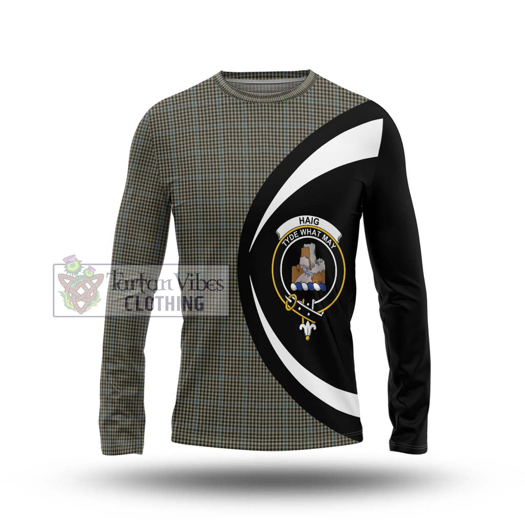 Haig Tartan Long Sleeve T-Shirt with Family Crest Circle Style Unisex - Tartan Vibes Clothing