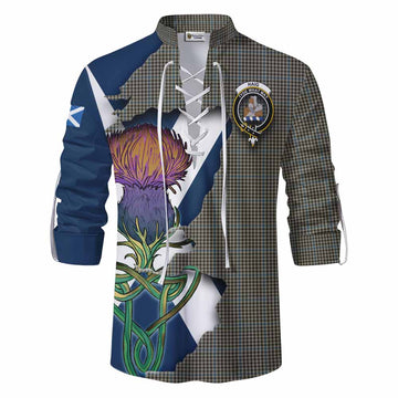 Tartan Vibes Clothing Haig Tartan Family Crest Ghillie Kilt Shirt Scottish Thistle Celtic Inspired