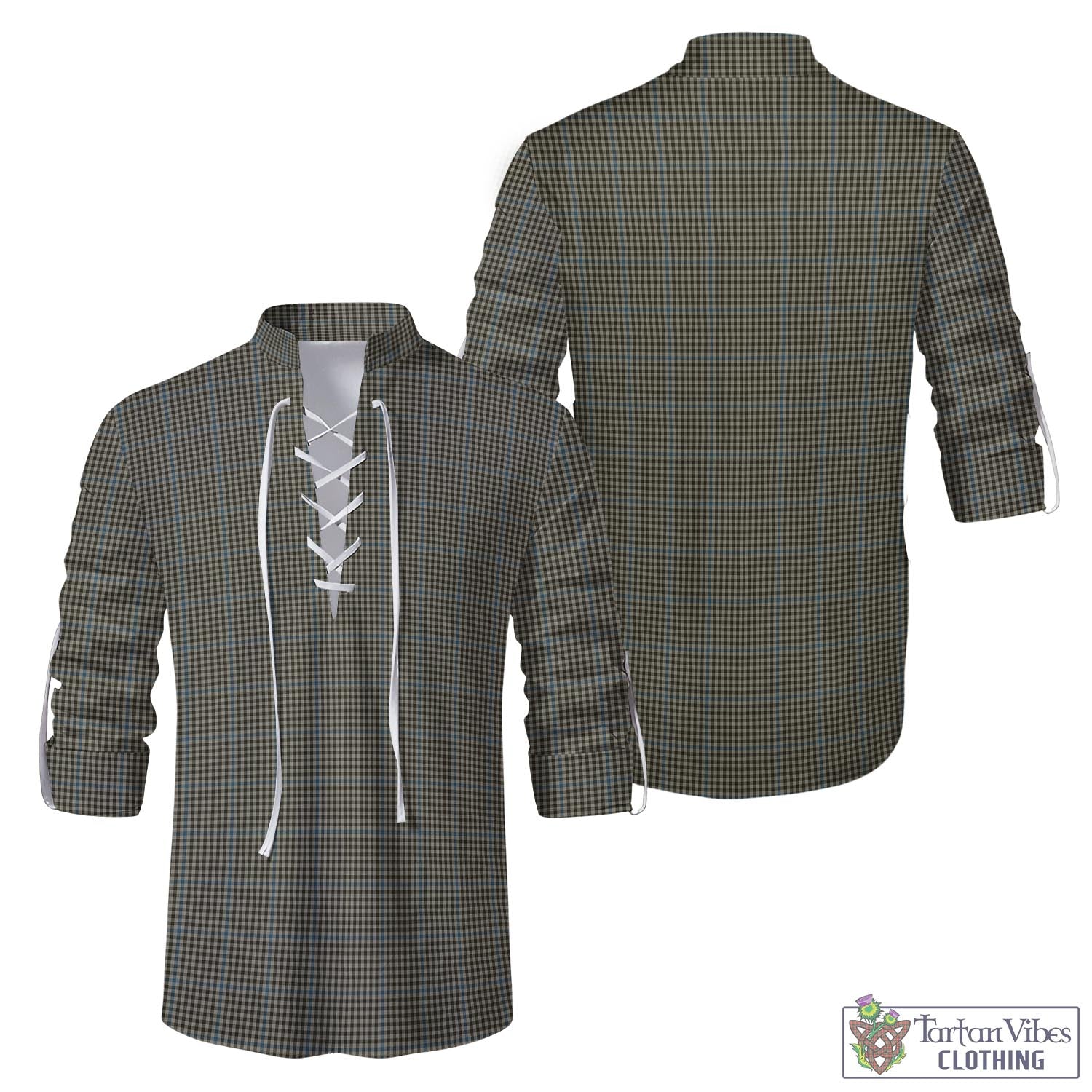 Tartan Vibes Clothing Haig Tartan Men's Scottish Traditional Jacobite Ghillie Kilt Shirt