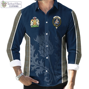 Haig Tartan Long Sleeve Button Up Shirt with Family Crest and Scottish Thistle Vibes Sport Style