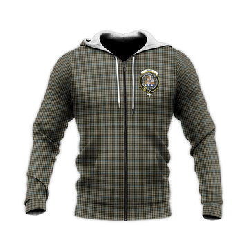 Haig Tartan Knitted Hoodie with Family Crest