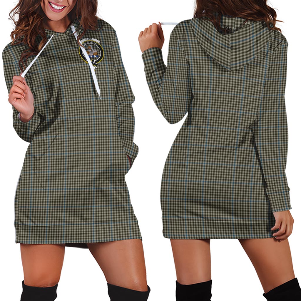 Haig Tartan Hoodie Dress with Family Crest - Tartan Vibes Clothing