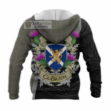 Haig Tartan Family Crest Knitted Hoodie Lion Rampant Royal Thistle Shield Celtic Inspired