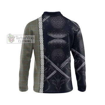 Tartan Vibes Clothing Haig Tartan Long Sleeve Polo Shirt with Family Crest Cross Sword Thistle Celtic Vibes