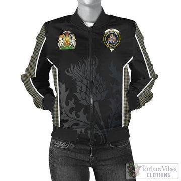 Haig Tartan Bomber Jacket with Family Crest and Scottish Thistle Vibes Sport Style
