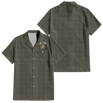 Haig Tartan Short Sleeve Button Down Shirt with Family Crest