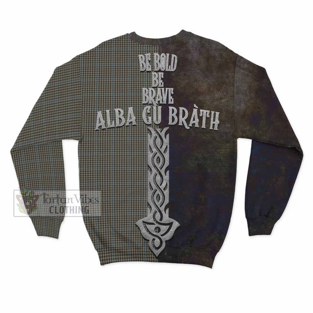 Tartan Vibes Clothing Haig Tartan Family Crest Sweatshirt Alba Gu Brath Be Brave Lion Ancient Style
