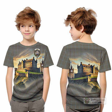 Tartan Vibes Clothing Haig Tartan Family Crest Kid T-Shirt with Scottish Ancient Castle Style