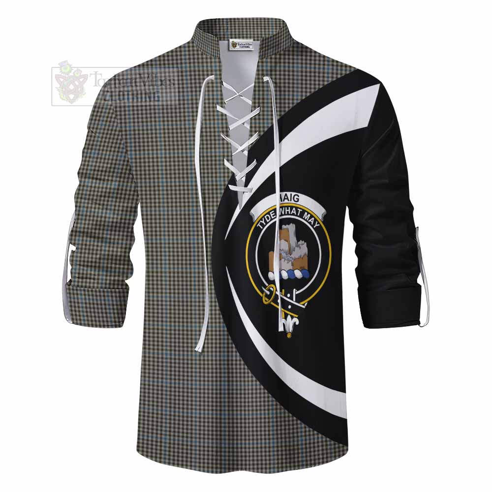 Tartan Vibes Clothing Haig Tartan Ghillie Kilt Shirt with Family Crest Circle Style