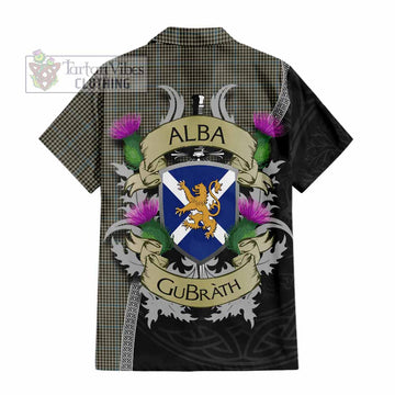 Tartan Vibes Clothing Haig Tartan Family Crest Short Sleeve Button Shirt Lion Rampant Royal Thistle Shield Celtic Inspired