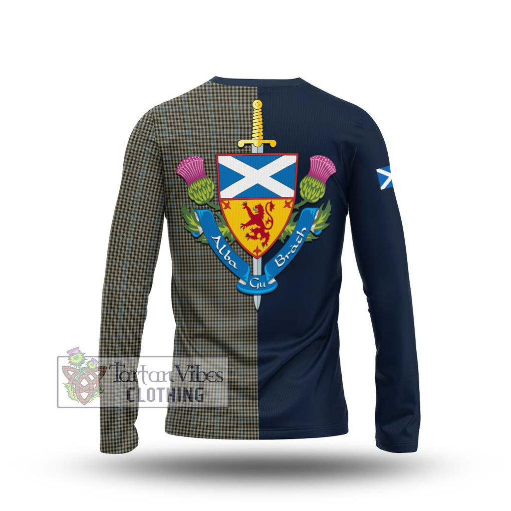 Tartan Vibes Clothing Haig Tartan Long Sleeve T-Shirt with Scottish Lion Royal Arm Half Style